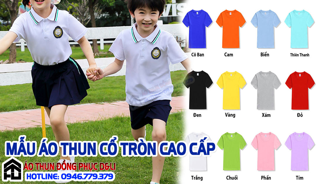 áo phông đồng phục học sinh cổ tròn cao cấp tại Hà Nội