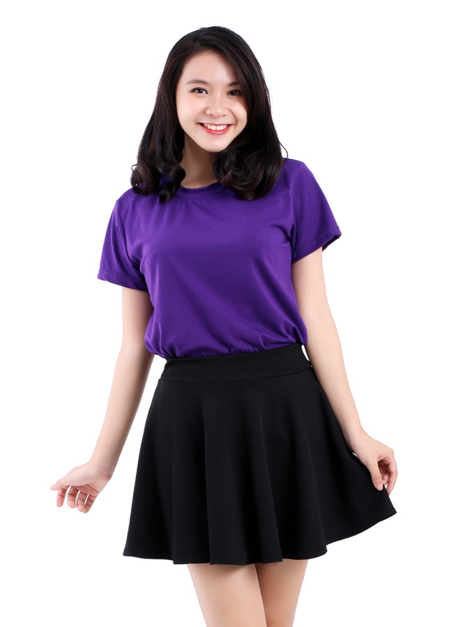 Áo thun nữ Quảng Châu màu tím in chữ mặc giấu quần - Bán sỉ thời trang mỹ  phẩm